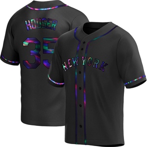 Men's Adrian Houser New York Mets Replica Black Holographic Alternate Jersey