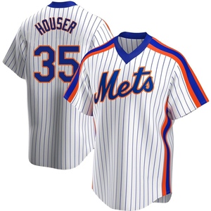 Men's Adrian Houser New York Mets Replica White Home Cooperstown Collection Jersey