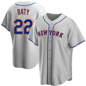 Men's Brett Baty New York Mets Replica Gray Road Jersey