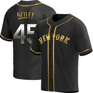 Men's Christian Scott New York Mets Replica Black Golden Alternate Jersey