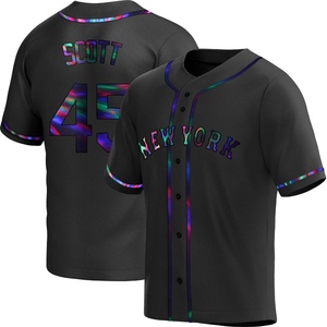 Men's Christian Scott New York Mets Replica Black Holographic Alternate Jersey