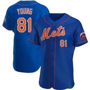 Men's Danny Young New York Mets Authentic Royal Alternate Jersey