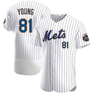 Men's Danny Young New York Mets Authentic White Home Jersey