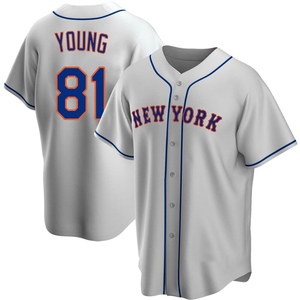 Men's Danny Young New York Mets Replica Gray Road Jersey