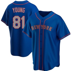 Men's Danny Young New York Mets Replica Royal Alternate Road Jersey