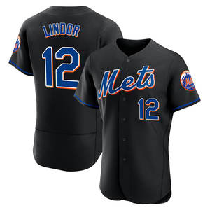 Men's Francisco Lindor New York Mets Authentic Black 2022 Alternate Jersey