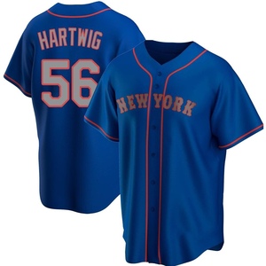 Men's Grant Hartwig New York Mets Replica Royal Alternate Road Jersey