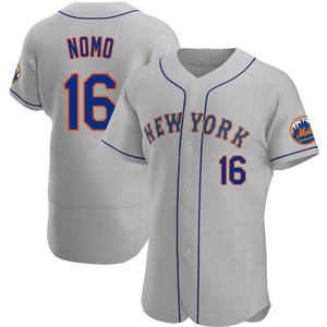 Men's Hideo Nomo New York Mets Authentic Gray Road Jersey