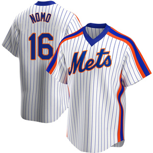 Men's Hideo Nomo New York Mets Replica White Home Cooperstown Collection Jersey