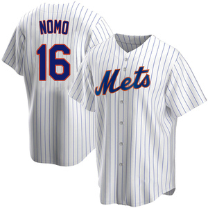 Men's Hideo Nomo New York Mets Replica White Home Jersey