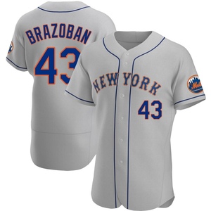 Men's Huascar Brazoban New York Mets Authentic Gray Road Jersey