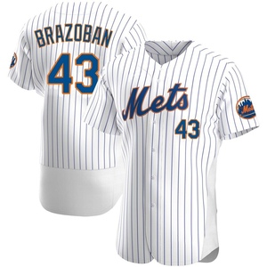 Men's Huascar Brazoban New York Mets Authentic White Home Jersey