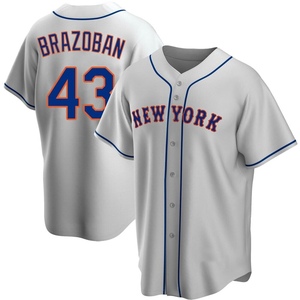 Men's Huascar Brazoban New York Mets Replica Gray Road Jersey