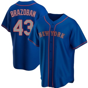 Men's Huascar Brazoban New York Mets Replica Royal Alternate Road Jersey