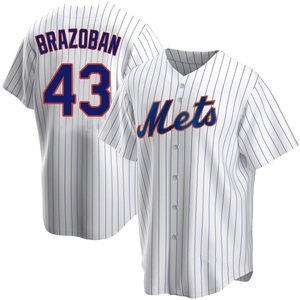 Men's Huascar Brazoban New York Mets Replica White Home Jersey