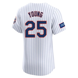 Men's Jared Young New York Mets Elite White Home Patch Jersey