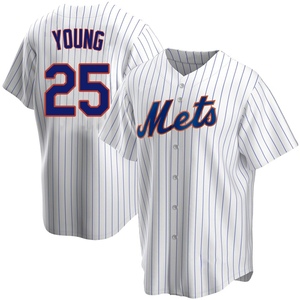 Men's Jared Young New York Mets Replica White Home Jersey