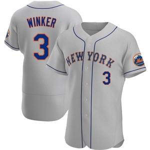 Men's Jesse Winker New York Mets Authentic Gray Road Jersey