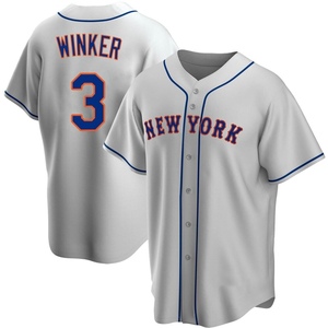 Men's Jesse Winker New York Mets Replica Gray Road Jersey