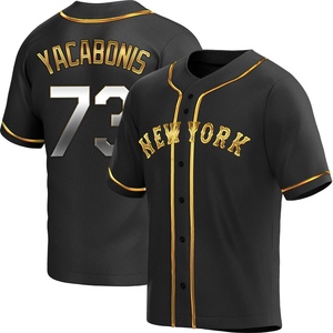 Men's Jimmy Yacabonis New York Mets Replica Black Golden Alternate Jersey