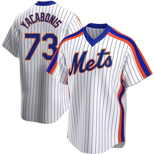 Men's Jimmy Yacabonis New York Mets Replica White Home Cooperstown Collection Jersey