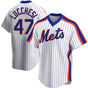 Men's Joey Lucchesi New York Mets Replica White Home Cooperstown Collection Jersey