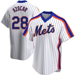 Men's Jose Azocar New York Mets Replica White Home Cooperstown Collection Jersey