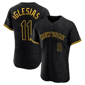 Men's Jose Iglesias New York Mets Authentic Black Snake Skin City Jersey