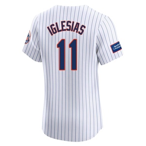 Men's Jose Iglesias New York Mets Elite White Home Patch Jersey