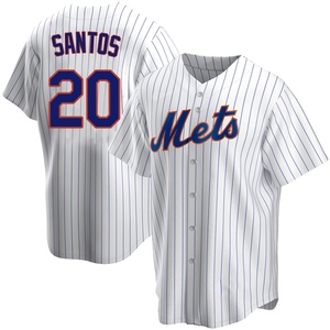 Men's Luis De Los Santos New York Mets Replica White Home Jersey