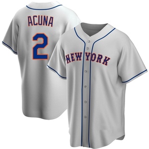 Men's Luisangel Acuna New York Mets Replica Gray Road Jersey