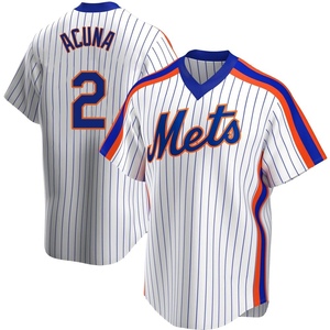 Men's Luisangel Acuna New York Mets Replica White Home Cooperstown Collection Jersey