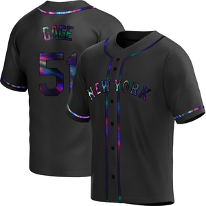 Men's Matt Gage New York Mets Replica Black Holographic Alternate Jersey