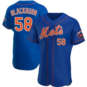 Men's Paul Blackburn New York Mets Authentic Black Royal Alternate Jersey