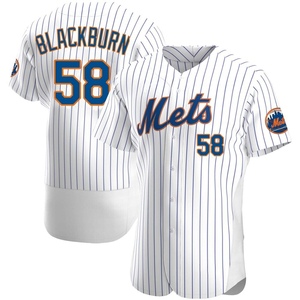 Men's Paul Blackburn New York Mets Authentic White Home Jersey