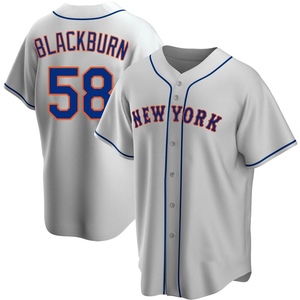 Men's Paul Blackburn New York Mets Replica Black Gray Road Jersey