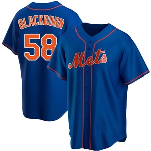 Men's Paul Blackburn New York Mets Replica Black Royal Alternate Jersey