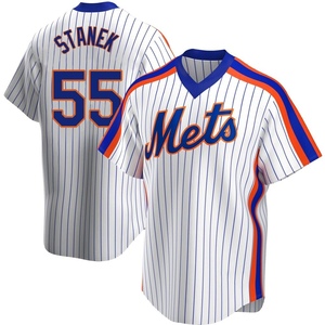 Men's Ryne Stanek New York Mets Replica White Home Cooperstown Collection Jersey