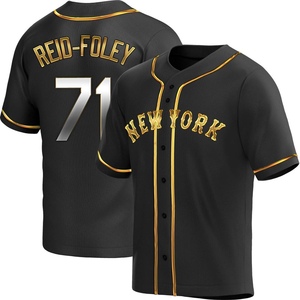 Men's Sean Reid-Foley New York Mets Replica Black Golden Alternate Jersey