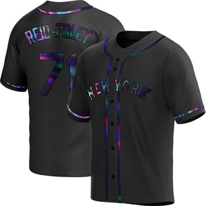 Men's Sean Reid-Foley New York Mets Replica Black Holographic Alternate Jersey