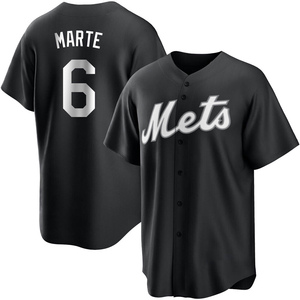 Men's Starling Marte New York Mets Replica Black/White Jersey