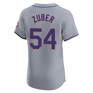 Men's Tyler Zuber New York Mets Elite Gray Road Jersey