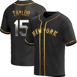 Men's Tyrone Taylor New York Mets Replica Black Golden Alternate Jersey