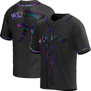 Men's Zach Muckenhirn New York Mets Replica Black Holographic Alternate Jersey