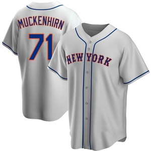 Men's Zach Muckenhirn New York Mets Replica Gray Road Jersey