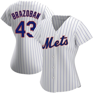 Women's Huascar Brazoban New York Mets Authentic White Home Jersey