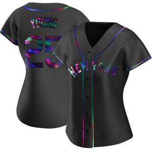 Women's Jared Young New York Mets Replica Black Holographic Alternate Jersey