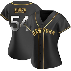 Women's Tyler Zuber New York Mets Replica Black Golden Alternate Jersey