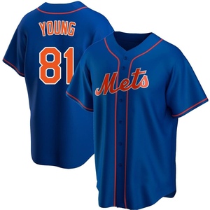 Youth Danny Young New York Mets Replica Royal Alternate Jersey