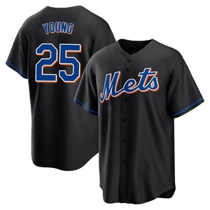 Youth Jared Young New York Mets Replica Black 2022 Alternate Jersey